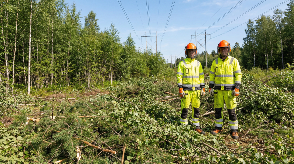 Röjning i elledningsgata Röjning i elledningsgata
